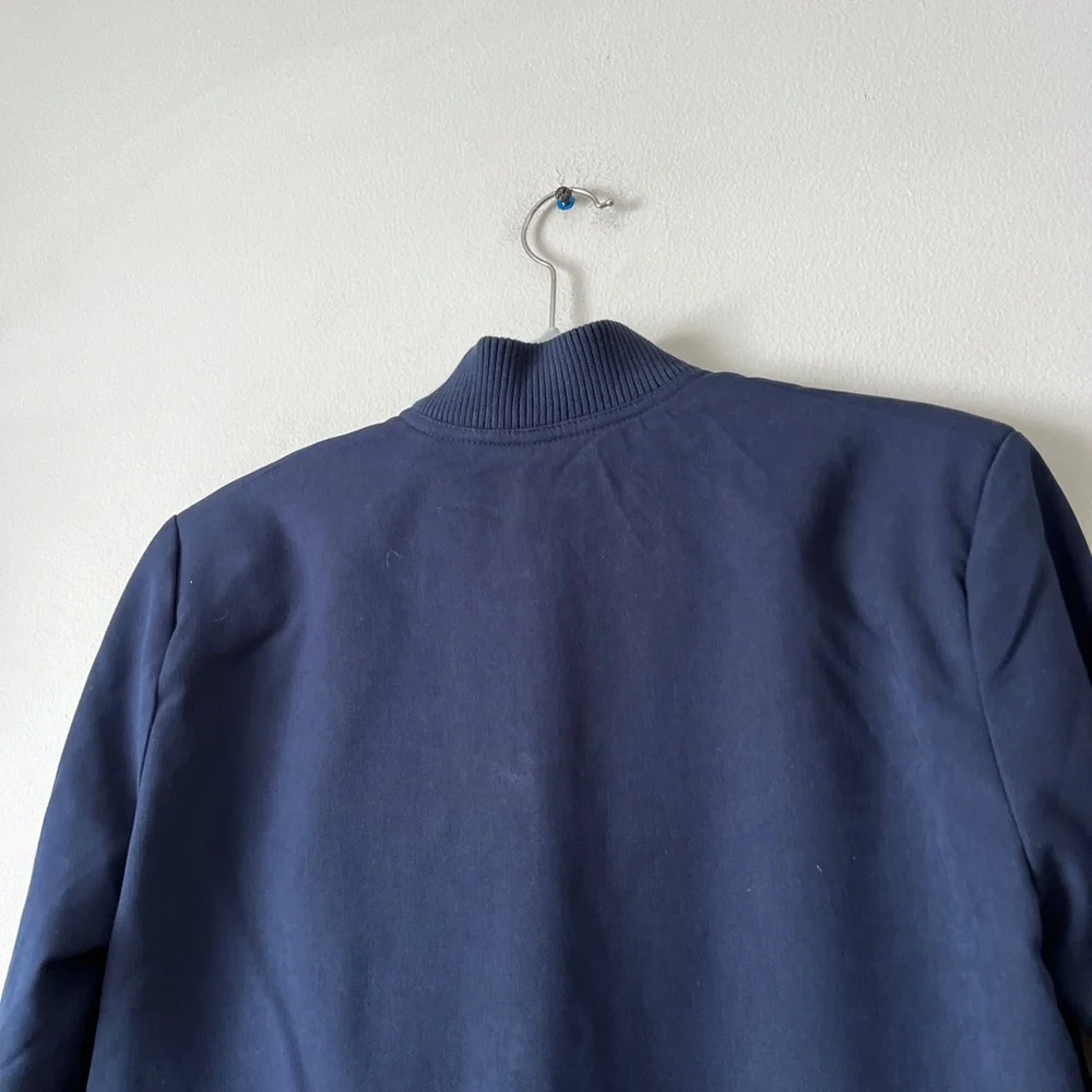 Jason Wu navy blue bomber jacket with pockets line new S - Picture 11 of 14